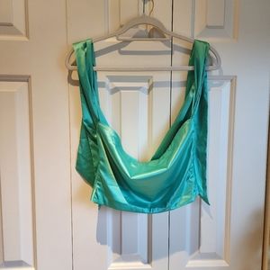 Satin wrap tube top